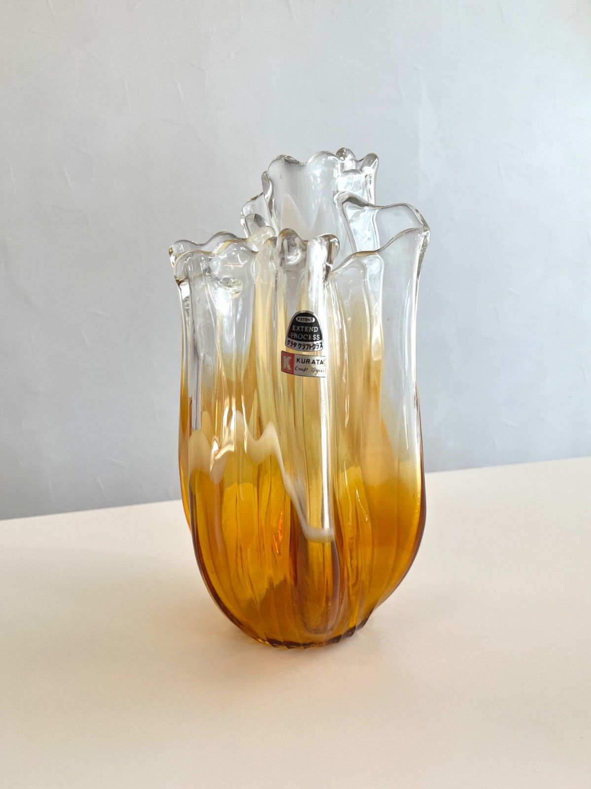 KURATA 花瓶 KURATA CRAFT GLASS ガラス花瓶 フラワーベース 花器 壺 レア