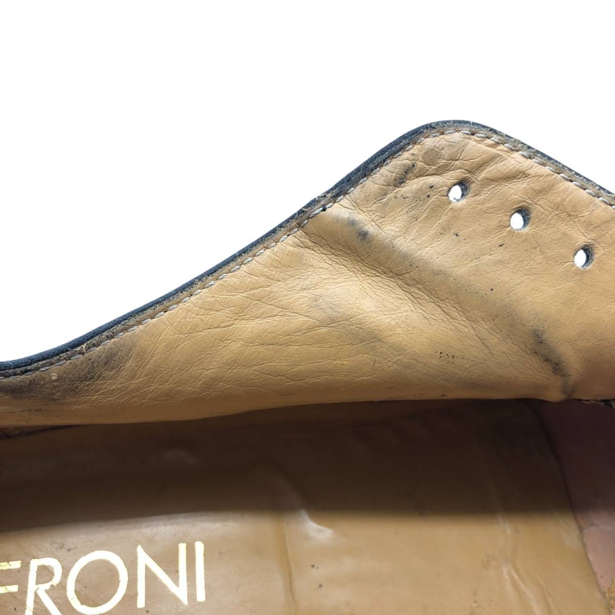 鉄板の 古着 PERONI OPENSPACE プレーントゥシューズ イタリア製 42 1|2 メンズ28.0cm相当|saa014179