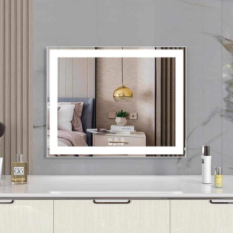 ANYHI 女優ミラー 卓上、ハリウッドミラー壁掛け 、ライト付きLED化粧