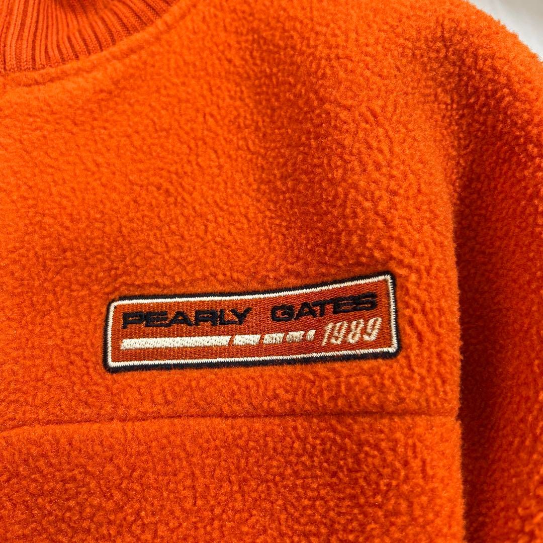 パーリーゲイツ　1/M フリースジャケット　ボア　長袖　オレンジ　裏地メッシュ パーリーゲイツ 1/M フリースジャケット ボア 長袖 オレンジ