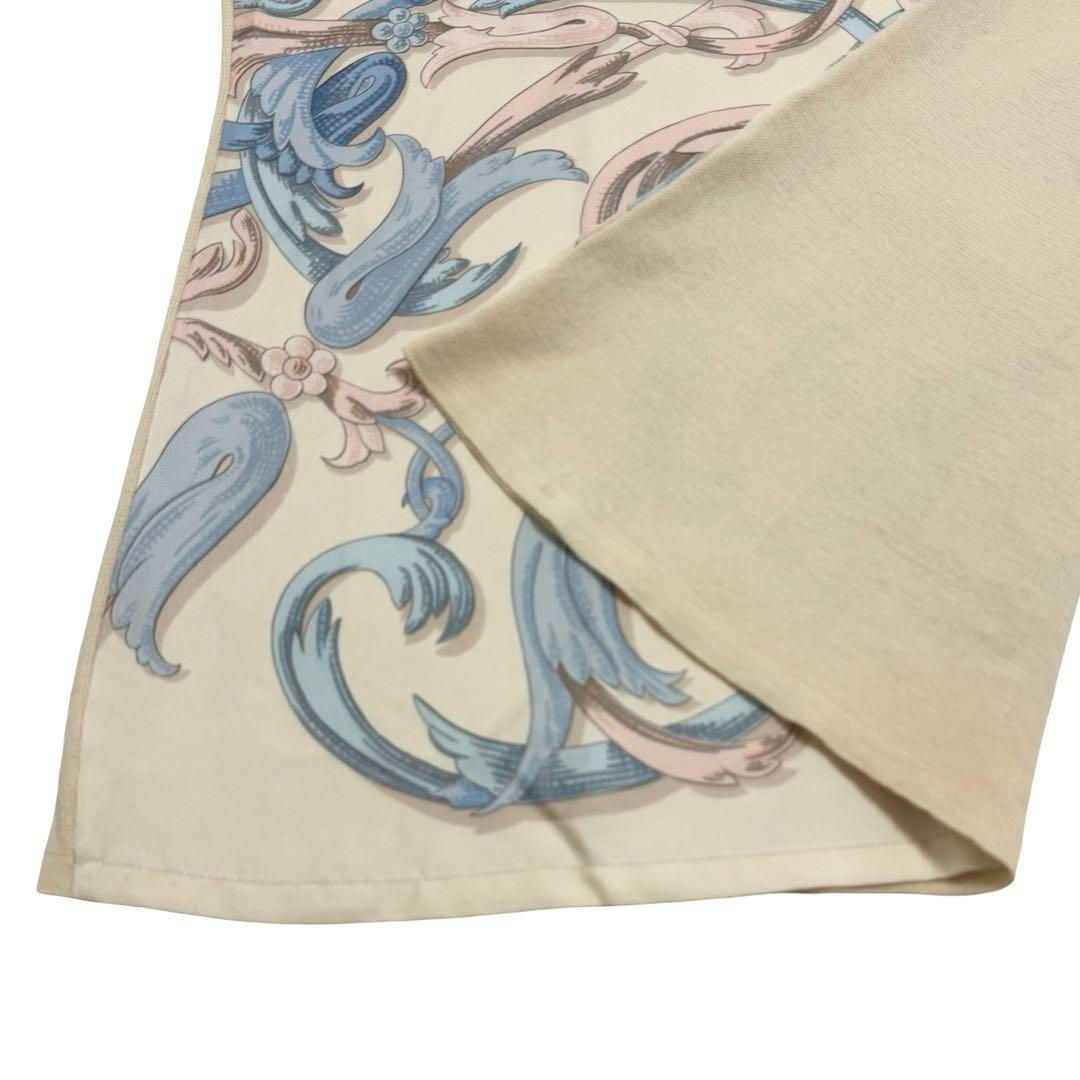  HERMES エルメス シルク×コットン 総柄 半袖 ポロシャツ 表記S トップス レディース 半袖 シャツ ブラウス