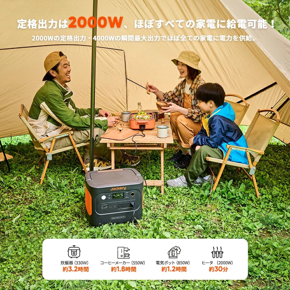 Jackery ジャクリ ポータブル電源 1000 Plus 1264Wh 定格出力 2000W JE-1000C-R WWW_KANDAIZUMI_COM