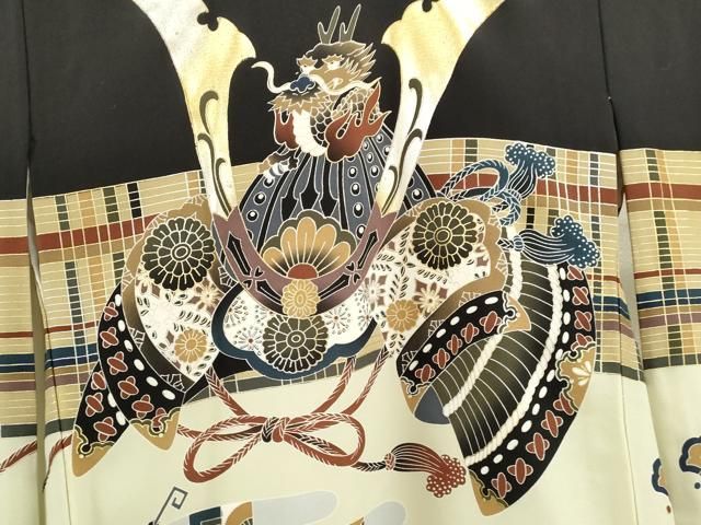 七五三 男の子 5歳 龍×兜柄 のしめ 襦袢セット 金銀彩 袴付き 七五三
