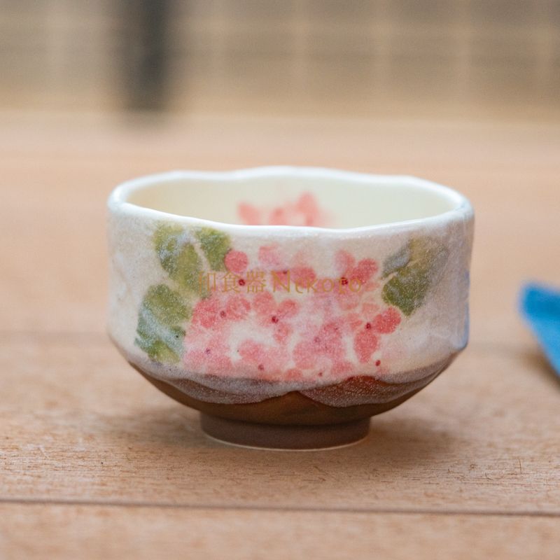 新品3点セット」日本製美濃焼 ミニ抹茶碗 桜月うさぎ あじさい 湯呑