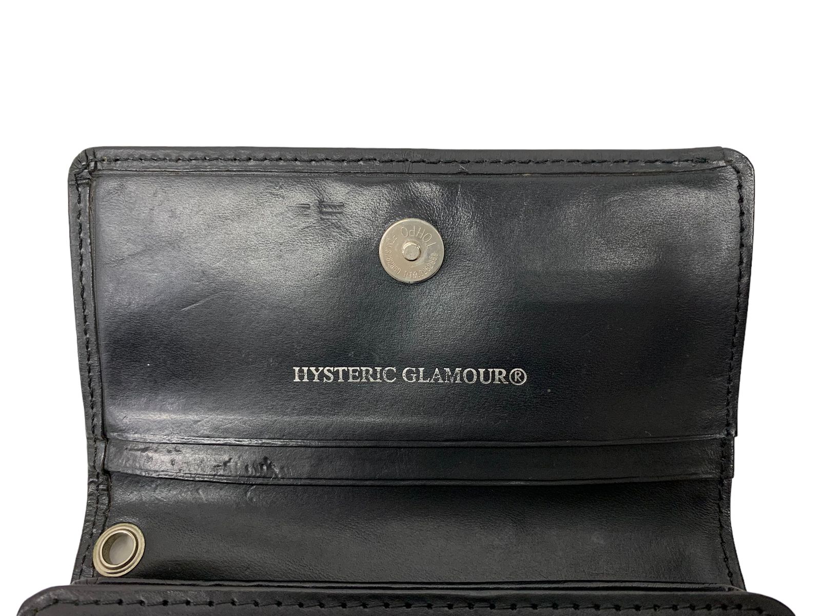 HYSTERIC GLAMOUR 二つ折り財布 黒 HYSTERIC GLAMOUR ヒステリックグラマー KEEP YOURSELF ALIVE レザー