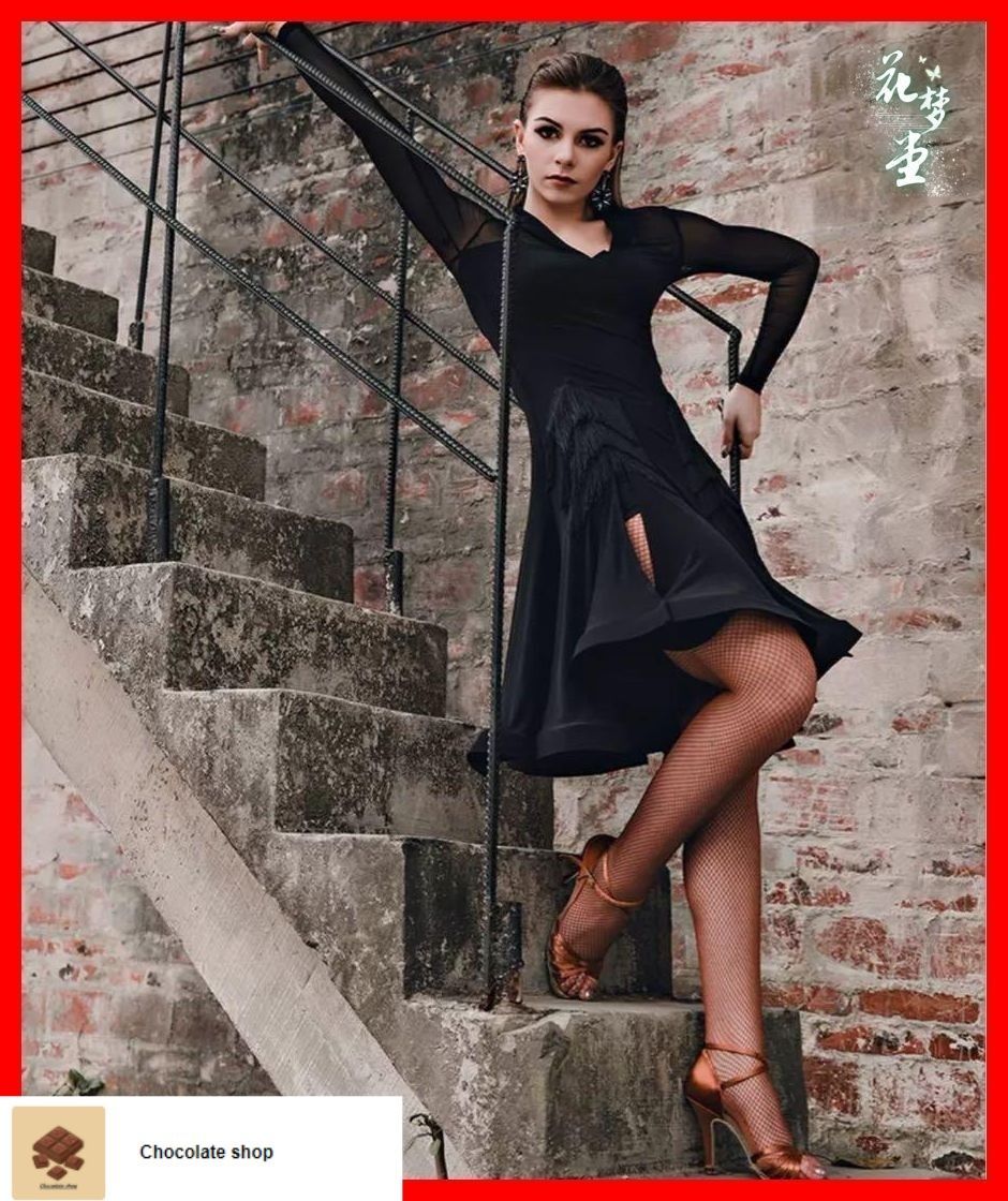 25年 全新♥ ノービス級競技会にも♪フリンジ付 ラテンドレス 練習着にも