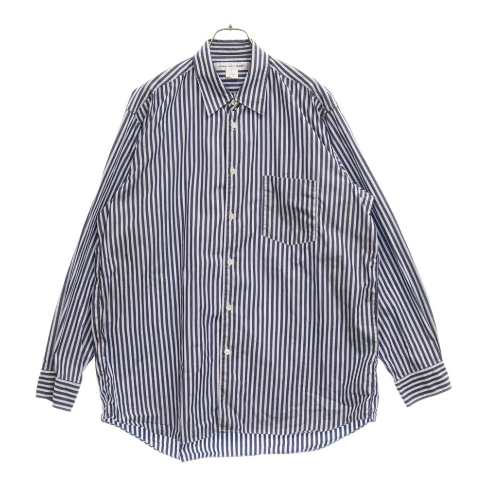 COMME des GARCONS SHIRT (コムデギャルソンシャツ) COTTON STRIPE SHIRT WIDE CLASSIC FZ-B218 コットンストライプシャツ ワイドクラシック 長袖シャツ ブルー/ホワイト