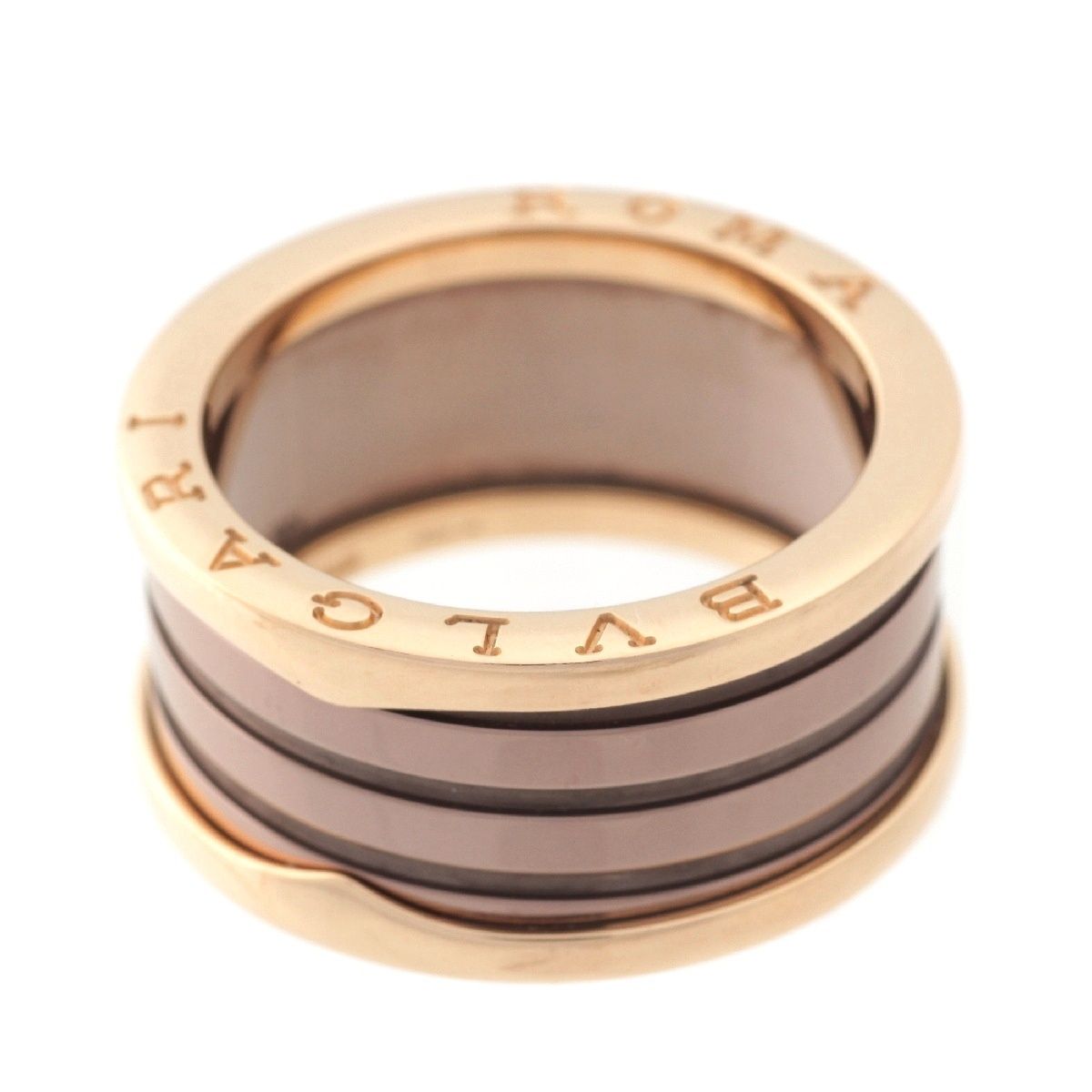 ブルガリ B-zero1 Au750 セラミックリング 8号 BVLGARI ブルガリ リング メンズ ブランド 指輪 750PG