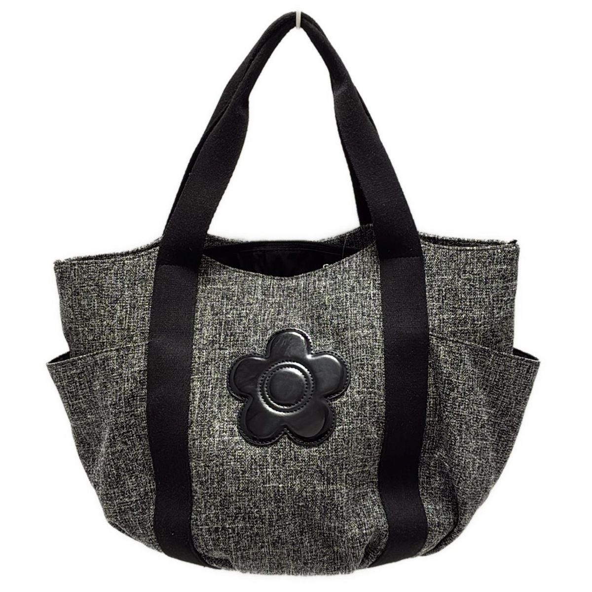 MARY QUANT(マリークワント) トートバッグ - グレー×黒 コットン
