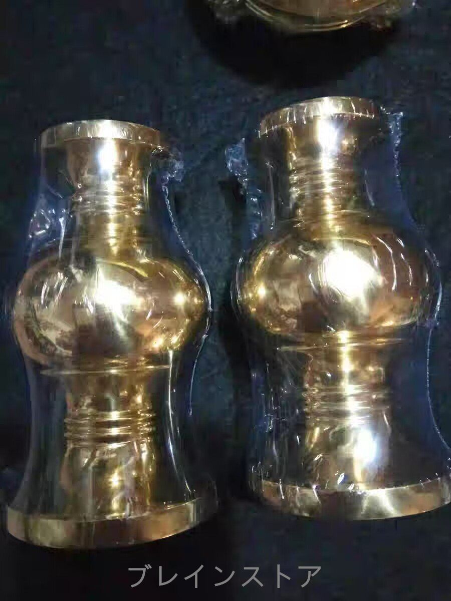 密教法具 華瓶 大型 一対 前具 口径5.8cm×高さ14.5cm 仏壇 仏具 寺院用仏具