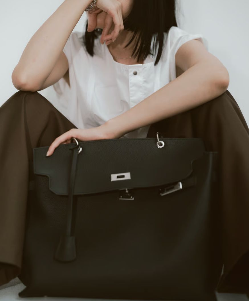 JISTORY SQUARE BELT HANDLE BAG ハンドバッグ 黒 通勤 ブラック