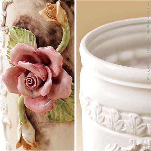 イタリア 家具 ヴェローナクラシック 陶製傘立て-ローズ 傘 輸入家具 アンティーク風 イタリア製 おしゃれ 感 リモート 在宅 MARWIL-DEMENAGEMENTS_CH