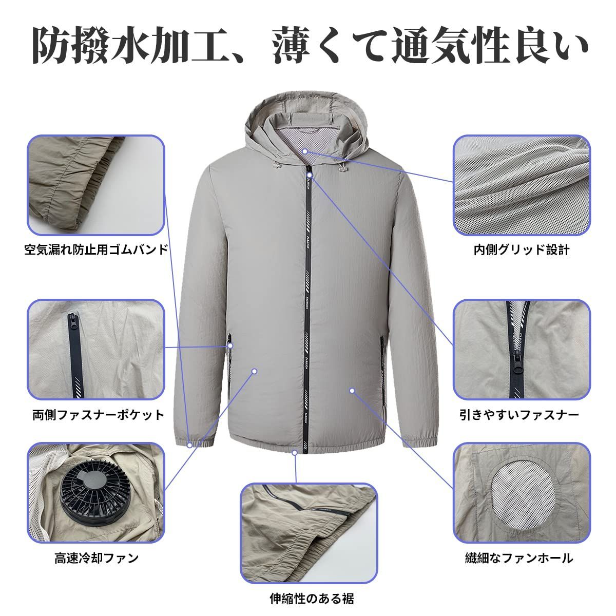 新着商品 超薄い夏服 速乾 USB給電 冷却ベスト 空調作業着 作業服ファン 10000mah小型バッテリー 熱中症対策 大風量 9つファンブレード 日焼け止め服 男女兼用 長袖 静音 ファン付き作業着 フルセット 日本語取扱説明書付き 空調作業服 YO