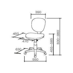 OAチェア ミドルバック ビニールレザー ブラック