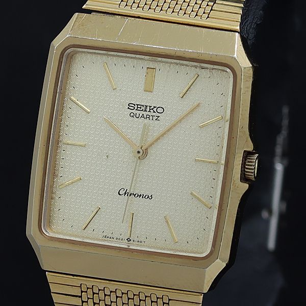 SEIKO セイコー クロノス 9021-5220 QZ 時計動作品 稼働 セイコー クロノス 9021-5220 QZ ゴールド文字盤 メンズ