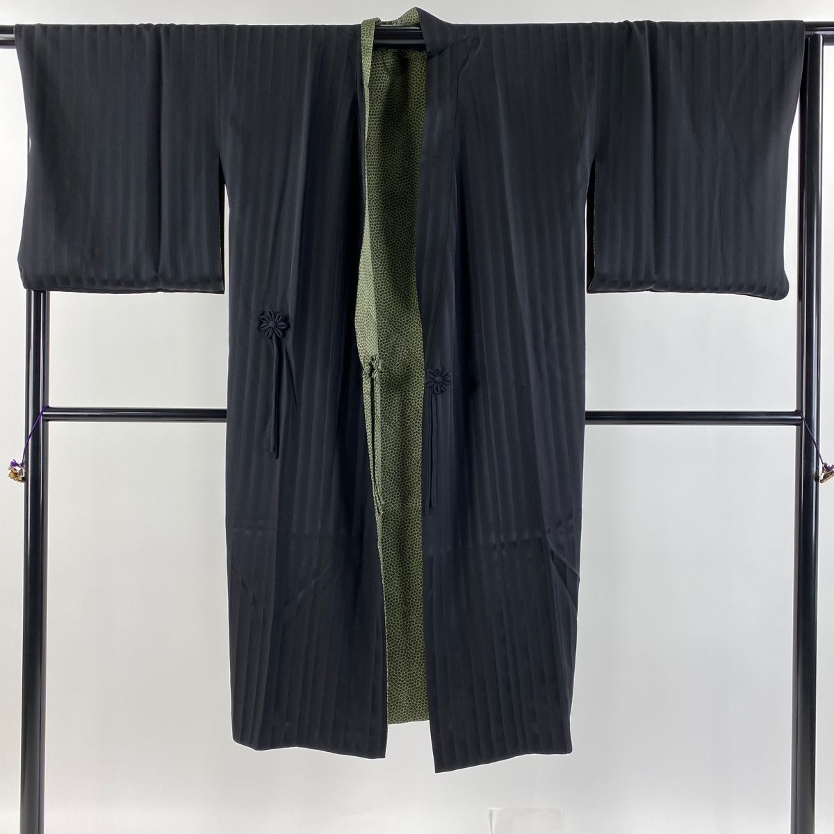 道中着 身丈119.5cm 裄丈67cm M 斉藤三才 和装コート リバーシブル  