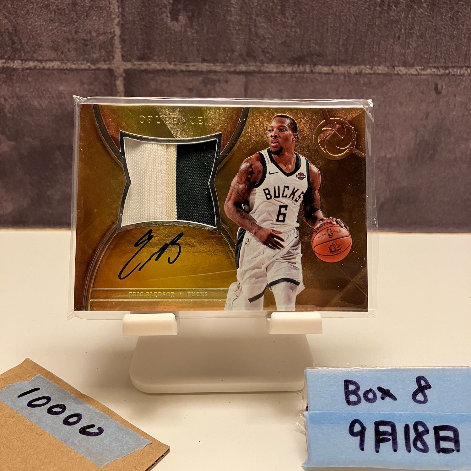 2017-18 Panini Opulence Eric Bledsoe 16 25 直筆サイン Milwaukee Bucks Game-Worn ジャージ カード