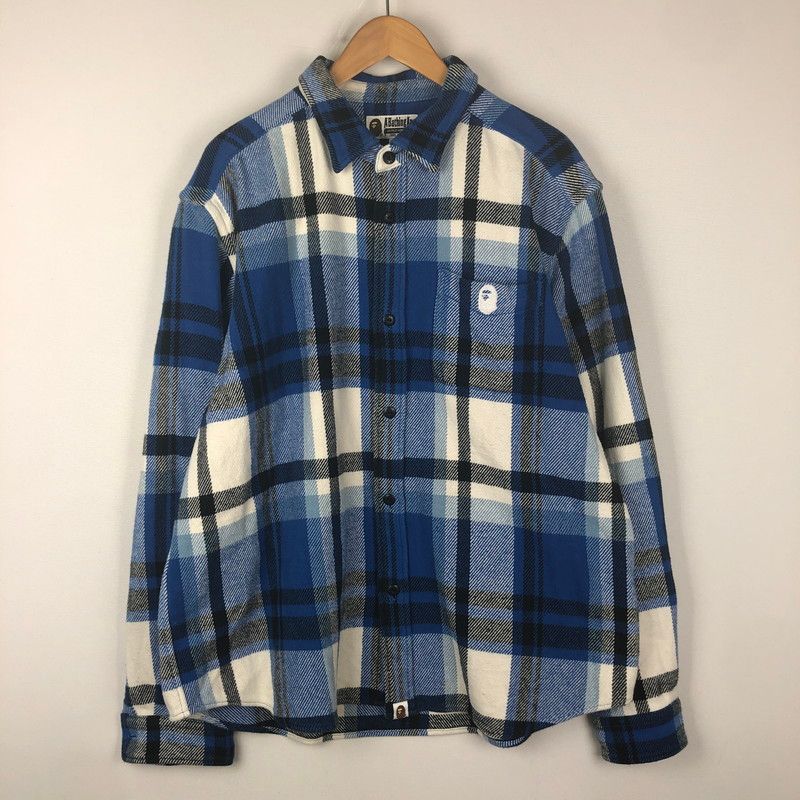品 A BATHING APE アベイシングエイプ CHECK RELAXED FIT SHIRT 001SHK801004M チェック リラックス フィット シャツ 長袖 トップス 142-251002-ks-09-tei