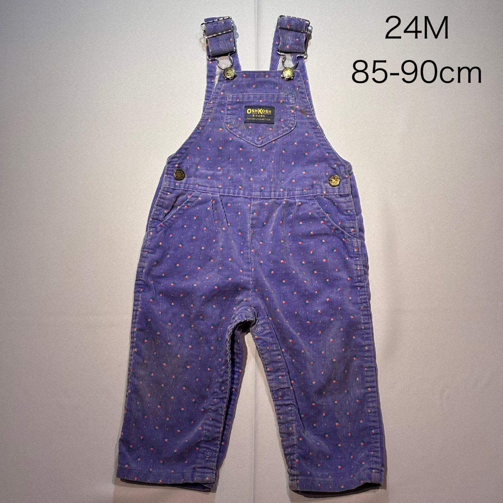 OSHKOSH オシュコシュ made in USA Vintage キッズ オーバーオール コーデュロイ 花柄 ガールズ 女の子