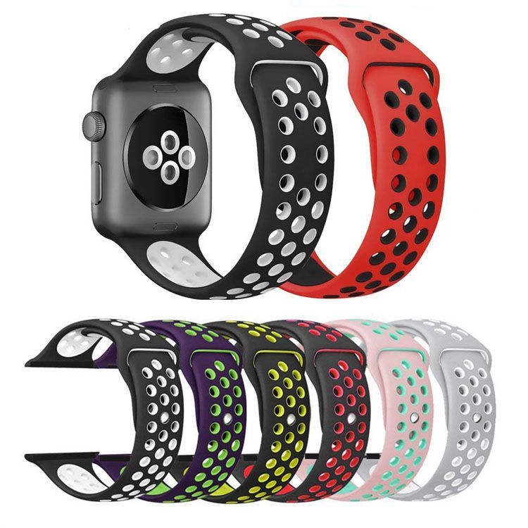 【新品】【匿名配送】 アップルウォッチバンド 穴付シリコン ベルト アップルウォッチ バンド AppleWatch 普段のおしゃれに 38/40/41