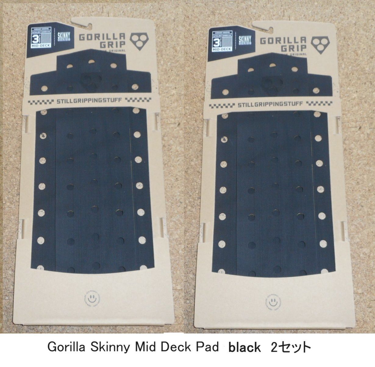 一部除く ▲Gorilla Skinny スキニー Mid Deck Three Front Pad BLACK デッキパッド 2セット