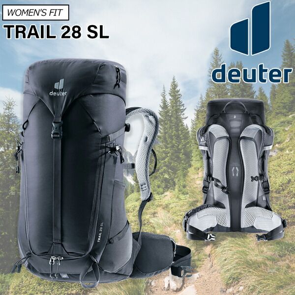 げ ドイター トレイル28SL 女性用 Deuetr リュック バックパック 7000 ブラック