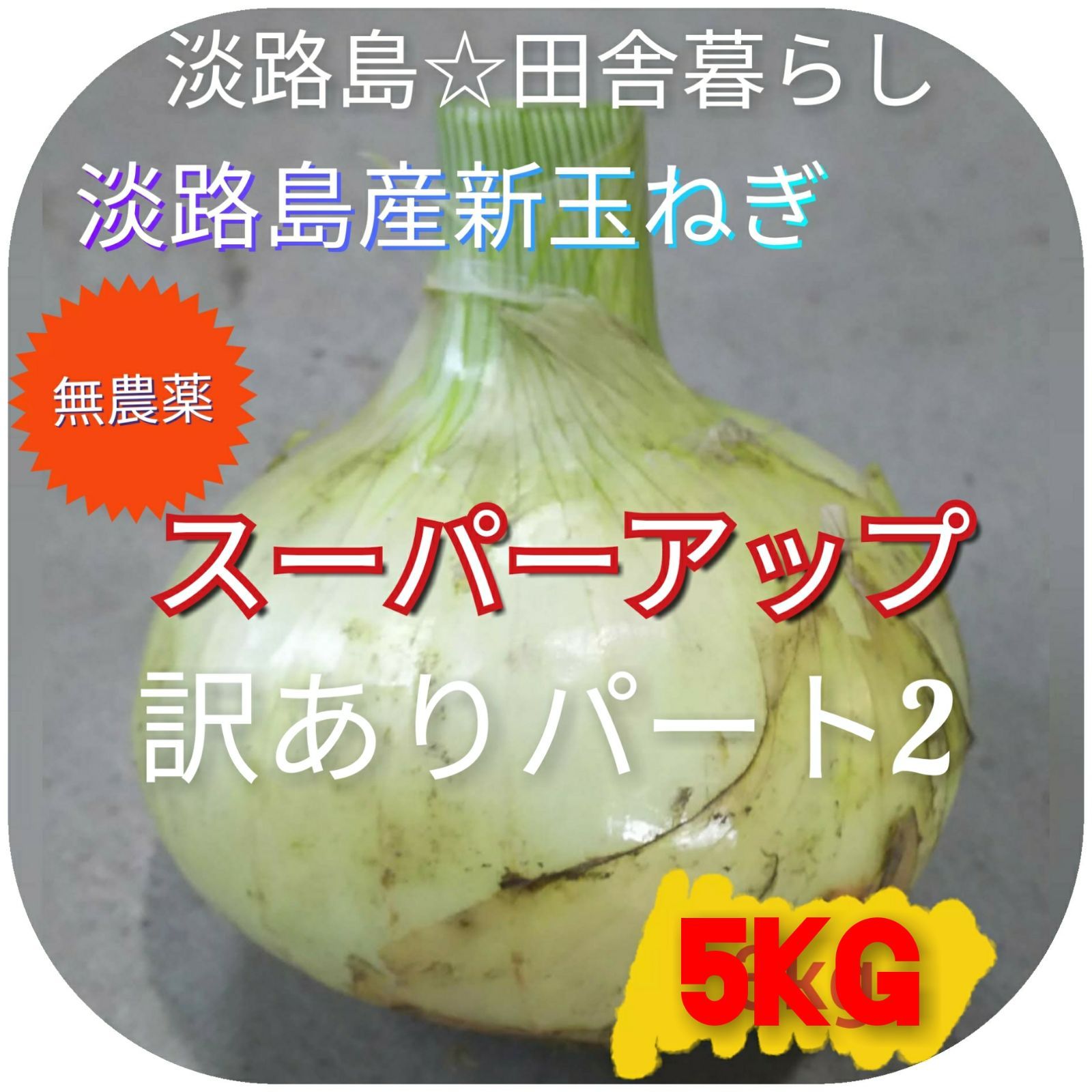 淡路島産新玉ねぎ 超訳あり スーパーアップ 5kg 茎無し 夢玉 - 野菜