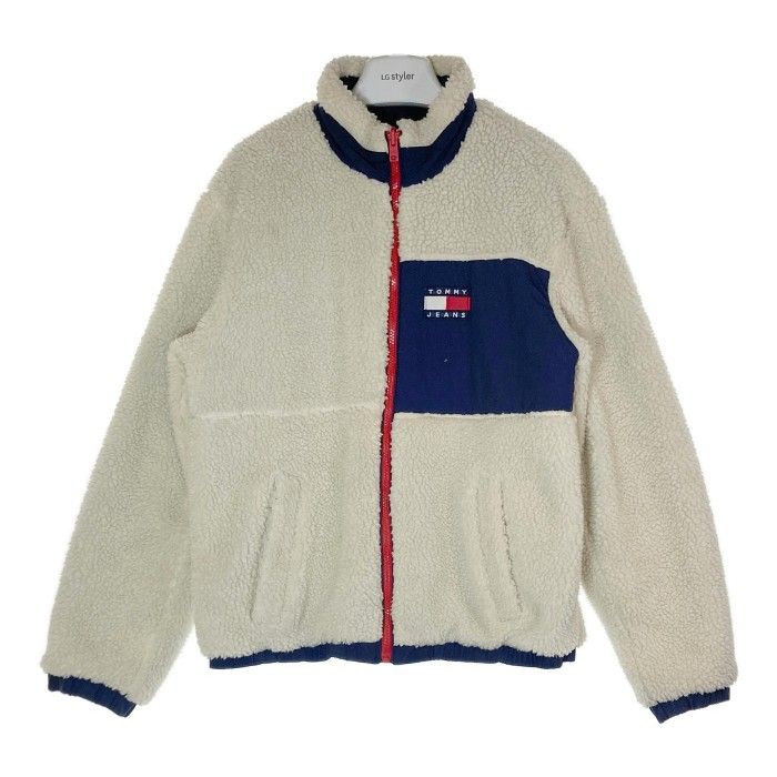 TOMMY JEANS トミージーンズ リバーシブルジャケット ボア ナイロン ホワイト×ネイビー sizeM