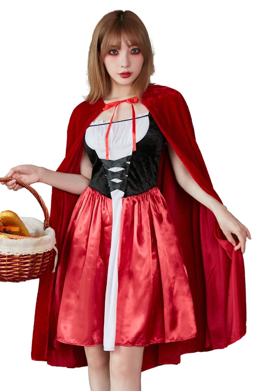 人気】[ブライトララ] ハロウィン コスプレ 仮装 赤ずきん 魔女