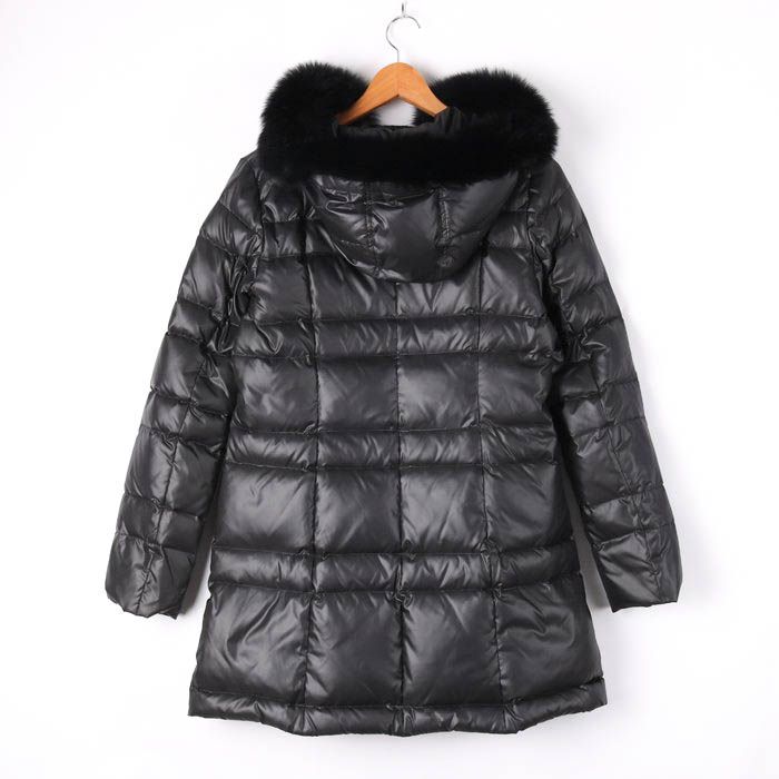 レザー ダウンジャケット ファー付きフード 黒 ミディ丈 楽天市場】レザージャケット レディース 秋冬 フォックスファー