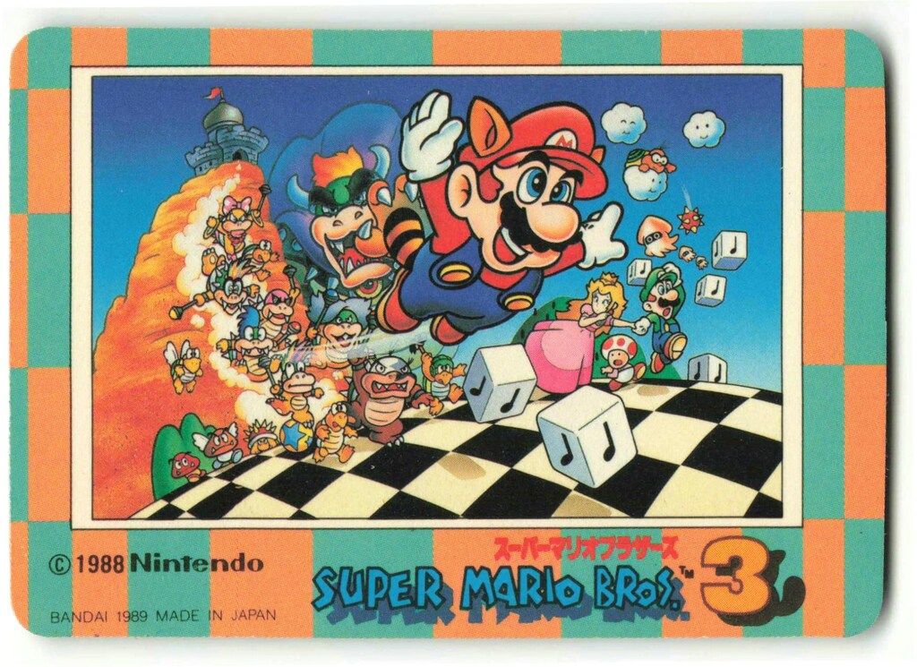 スーパーマリオブラザーズ3　No.5 ルイージとピーチ姫　カード　キラ スーパーマリオブラザーズ3 No.5 ルイージとピーチ姫 カード