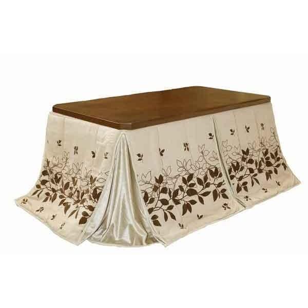 ダイニングこたつ布団 長方形135×90コタツ用 植物柄 ハイタイプ椅子式高脚こたつ用薄掛け布団