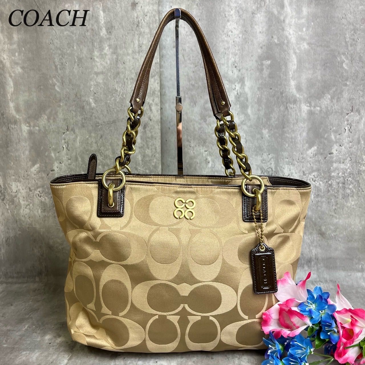 ✨良品✨ COACH コーチ トートバッグ ハンドバッグ シグネチャー 総柄 
