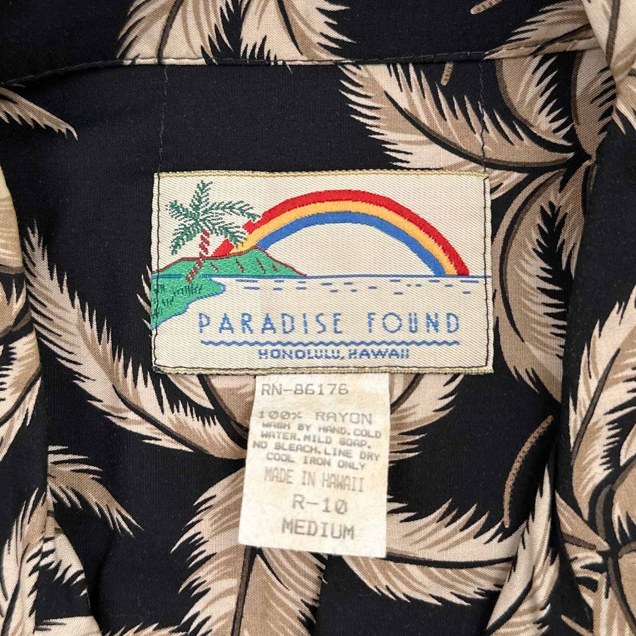★90s USA製 PARADISE FOUND レーヨンアロハシャツハワイアン ☆90s USA製 PARADISE FOUND レーヨンアロハシャツハワイアン