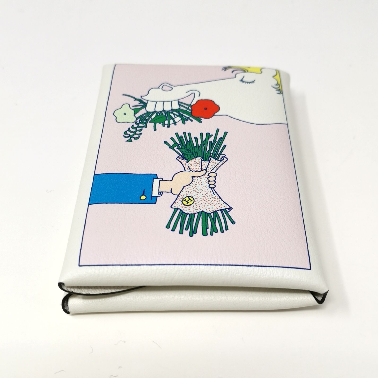 美品 未使用 エルメス カルヴィ デュオル・ブーケ ホワイト 財布