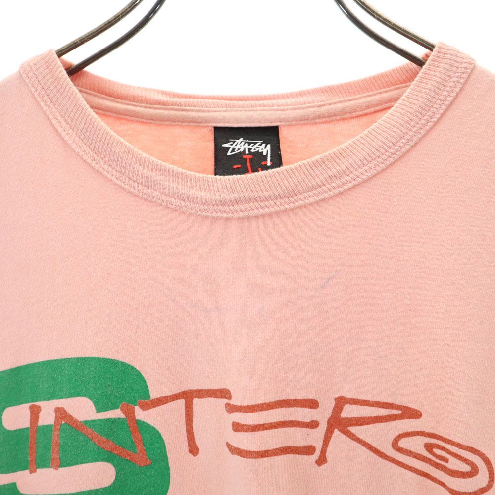 ステューシー プリント 長袖 Tシャツ L ピンク系 STUSSY ロンT