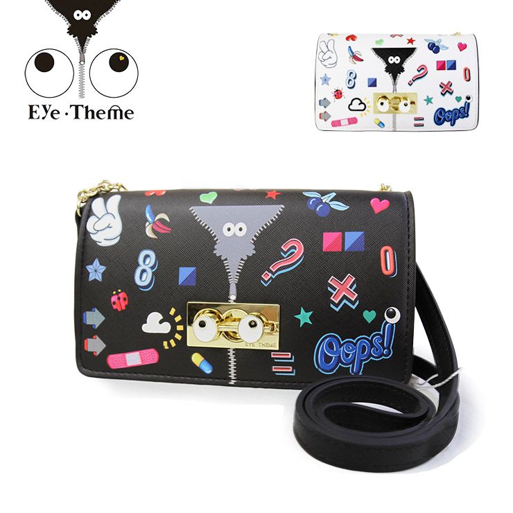 EYE THEME アイテーマ セカンドポーチ ショルダーバッグ ET2828 ミニショルダーバッグ 柄 大人 レディースバッグ おしゃれ ショルダー 斜め掛け 肩掛け 女の子 女性 小さめ ミニ 小さい チェーン 個性的 総柄 バッグ