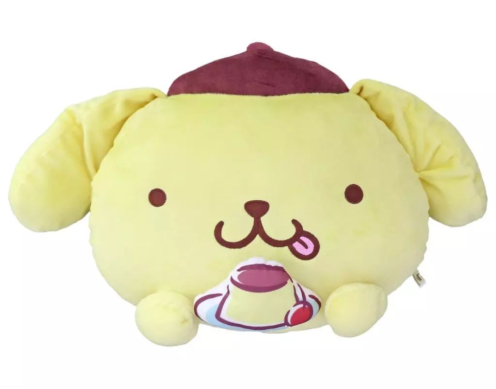 中古】クッション・抱き枕・本体 ポムポムプリン 顔型クッション
