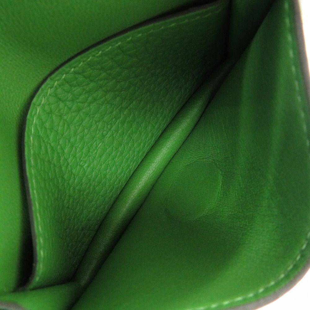 HERMESドゴンシルバー金具グリーン エルメス ドゴン キーケース コイン