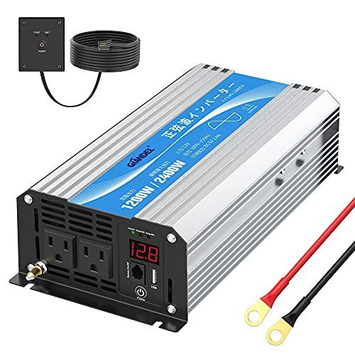 インバーター 正弦波 1200W DC12VをAC100Vに変換 コンバーター