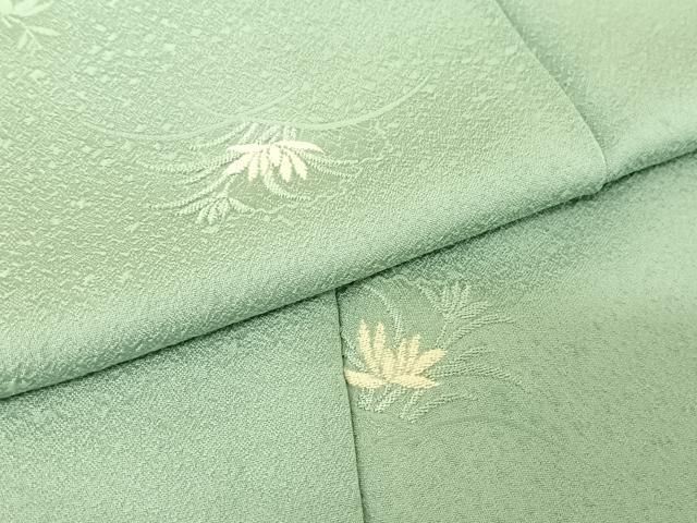 平和屋着物○本加賀友禅作家 柿本市郎監修 色無地 草花地紋 青竹