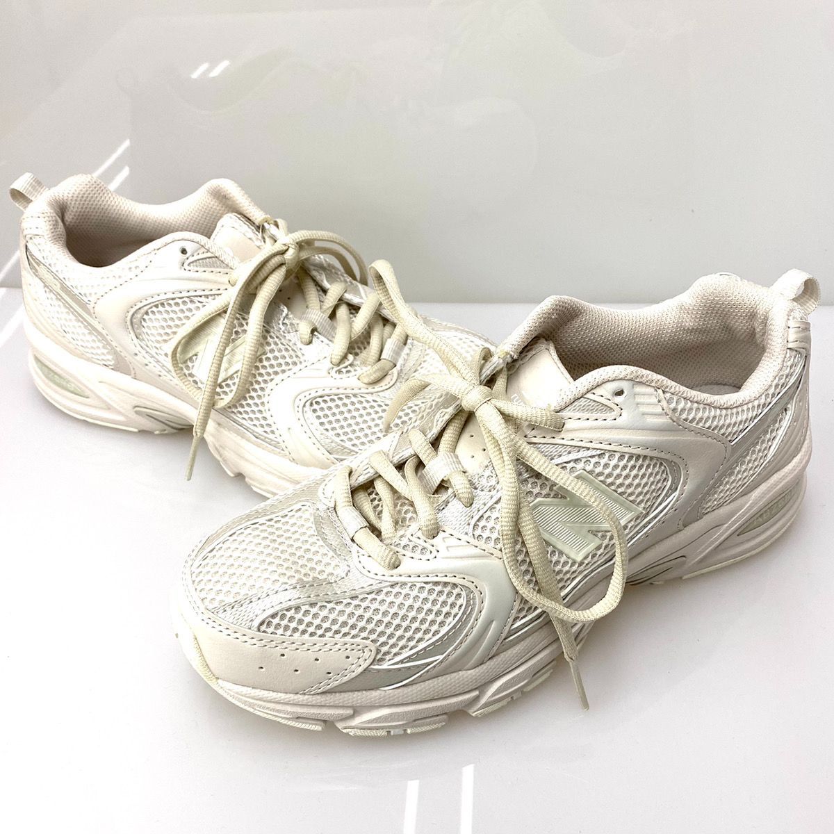 new balance ニューバランス メッシュスニーカー 白 ホワイト 23cm 