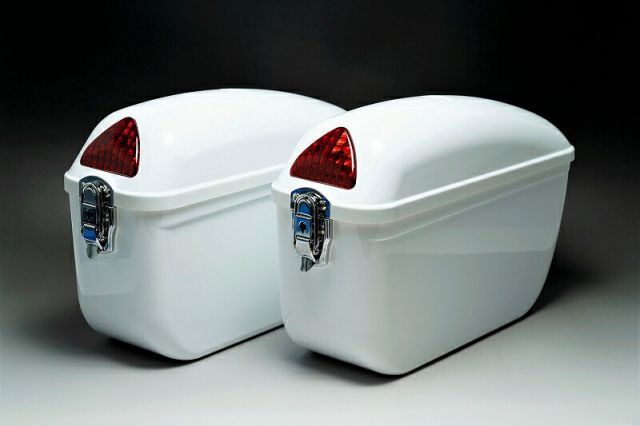 スリムサイズ サイドケース左右セット ホワイト 原付 サイドバッグ