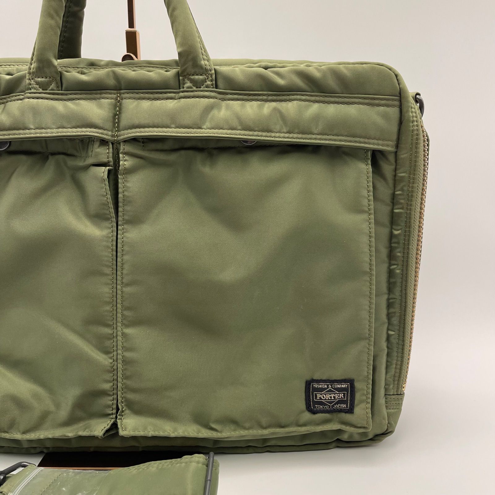 ポーター　タンカー　カーキ　2way ブリーフケース　ショルダー 希少ポーター タンカー 2way ブリーフケース カーキ ナイロン