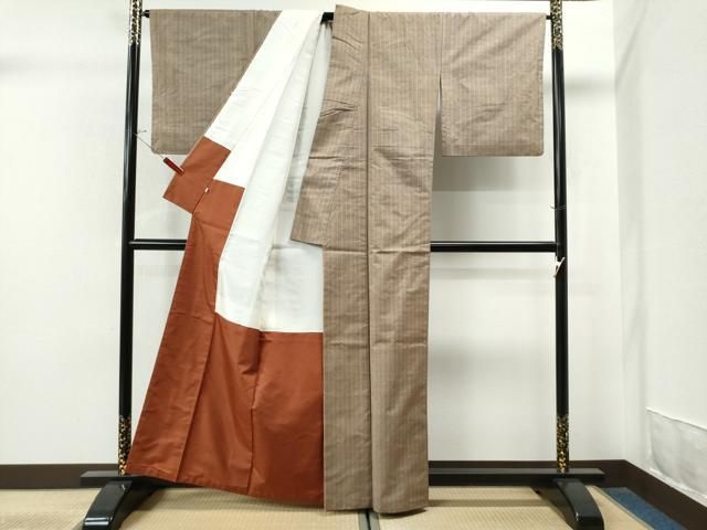 平和屋着物□上質な紬 縞 正絹 逸品 CAAR2741yc