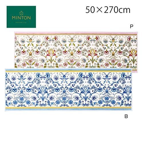 50X270cm_ブルー 川島織物セルコン MINTON ミントン キッチンマット 