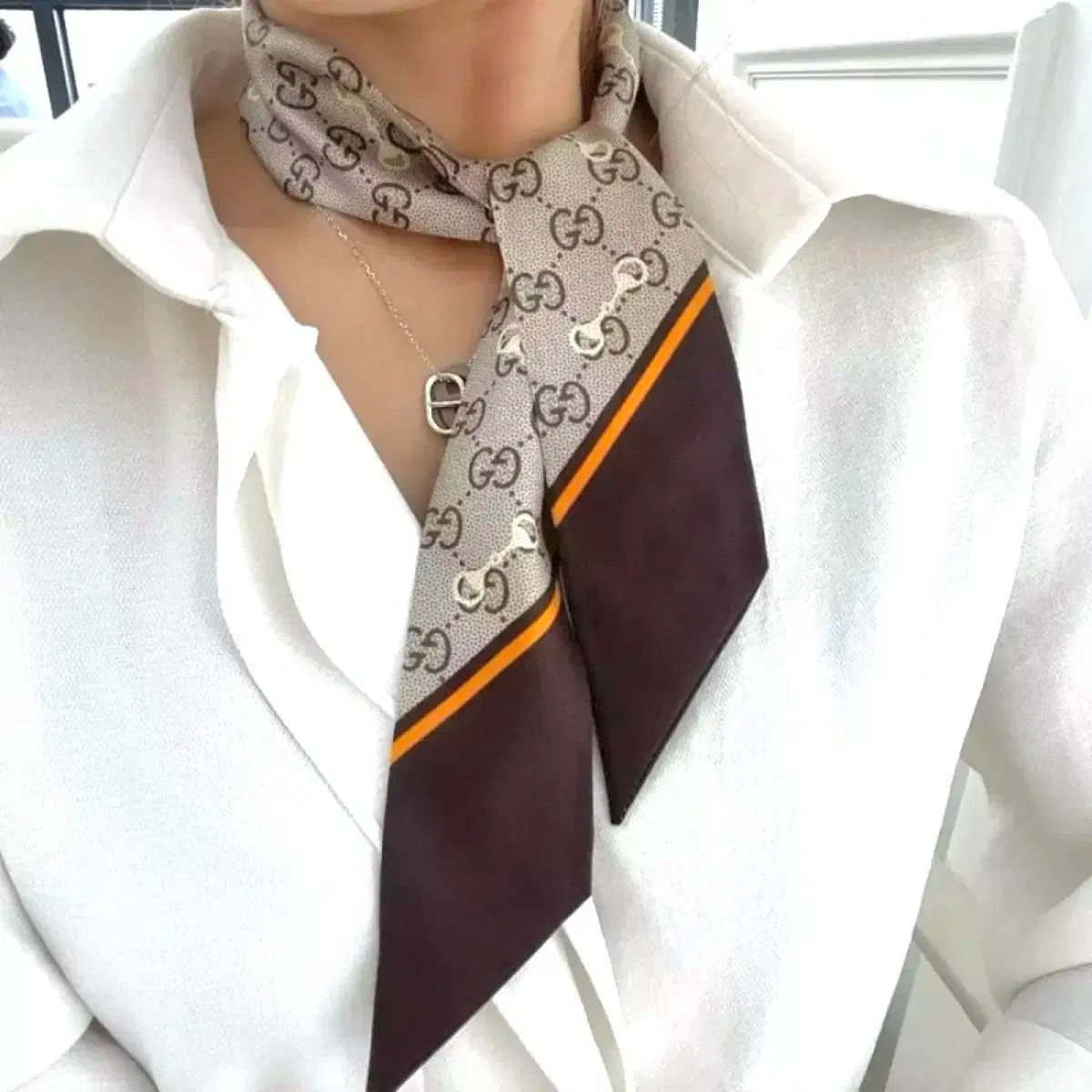 GUCCI グッチ GG ホースビット シルク ネックボウ スカーフ 正規品 ♥