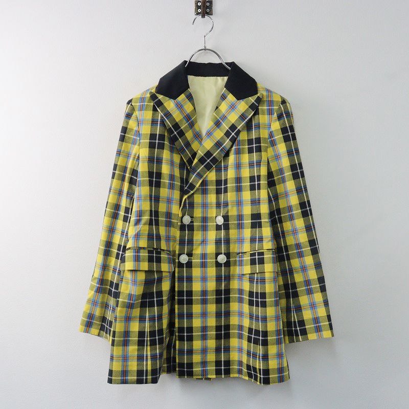 ロイスクレヨン　チェックジャケット 美品 2022SS ロイスクレヨン Lois CRAYON イエローチェックジャケット