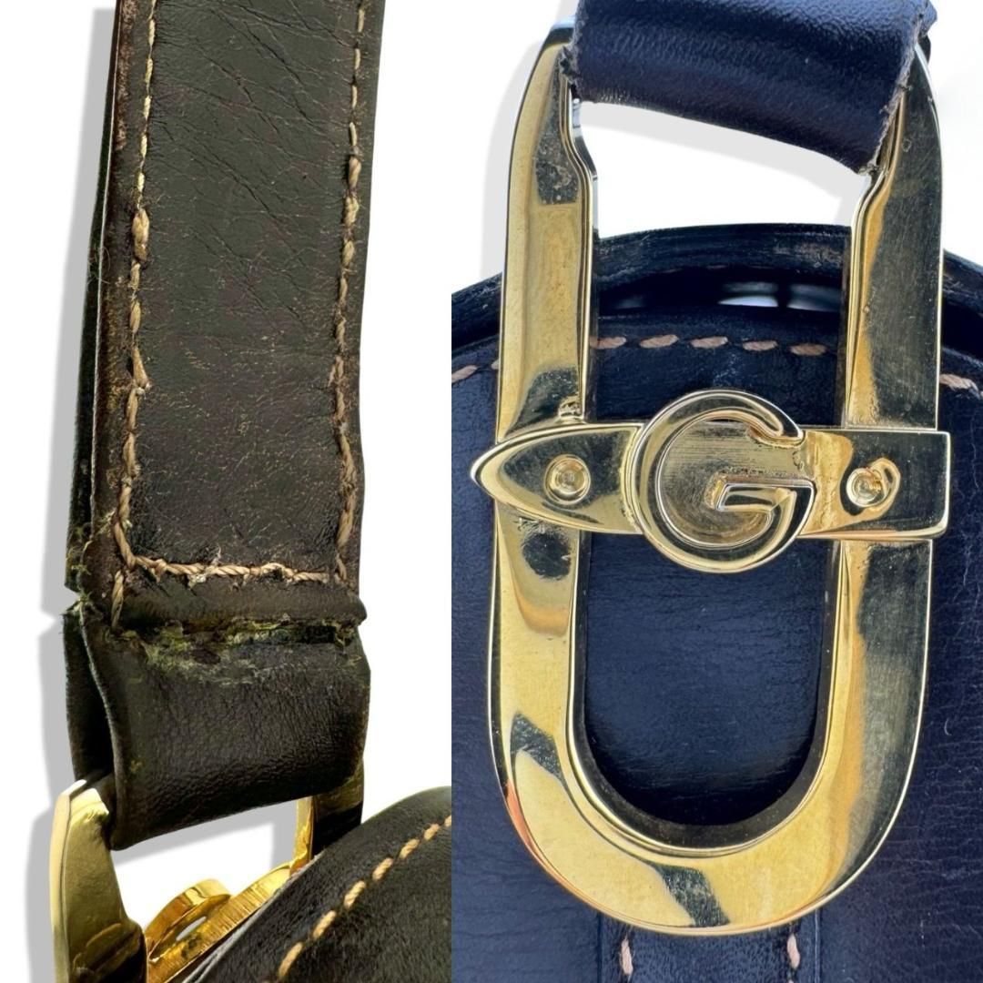 激レア グッチ OLDGUCCI チ Gターンロックオールレザーショルダー 