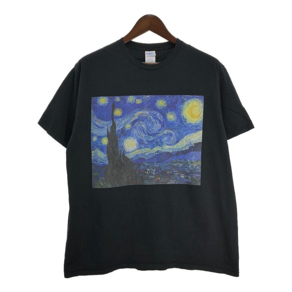 ゴッホの星月夜 絵画服 TシャツホワイトT 子供用 半袖 純綿 吸湿発散性